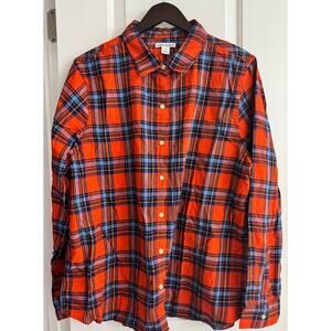 Amazon Essentials Women's Orange/Blue Plaid, XXL